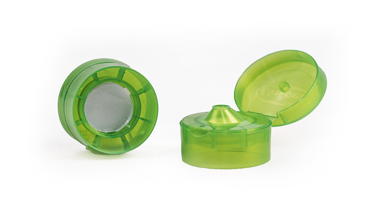 Plastic caps with induction seal liners